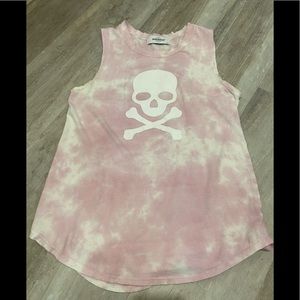 Soulcycle skull tie dye tank
